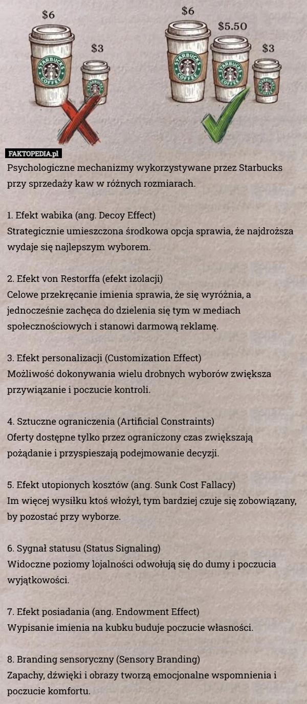 
    Psychologiczne mechanizmy wykorzystywane przez Starbucks przy sprzedaży