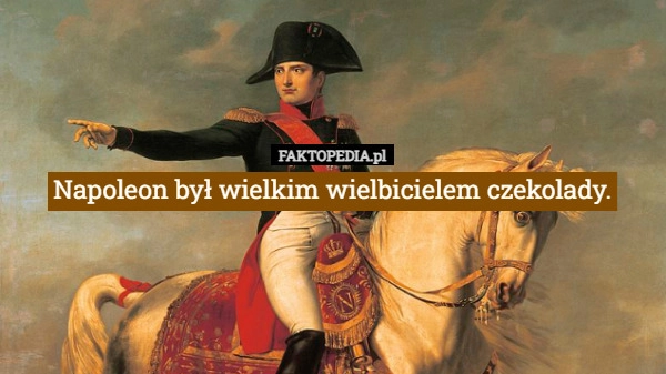 
    Napoleon był wielkim wielbicielem czekolady.