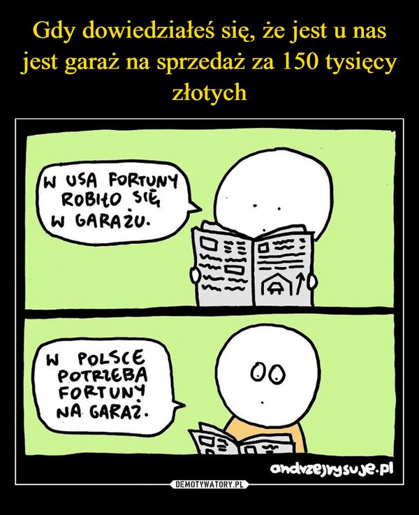 
    Gdy dowiedziałeś się, że jest u nas jest garaż na sprzedaż za 150 tysięcy złotych