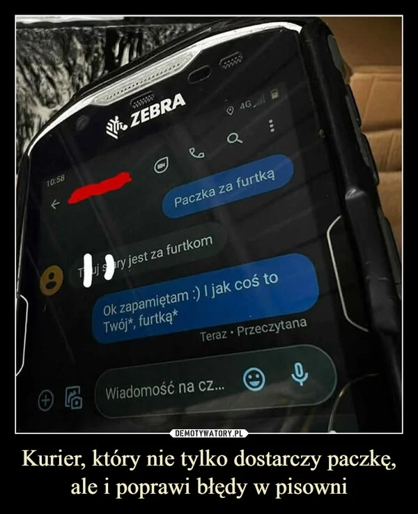 
    Kurier, który nie tylko dostarczy paczkę, ale i poprawi błędy w pisowni