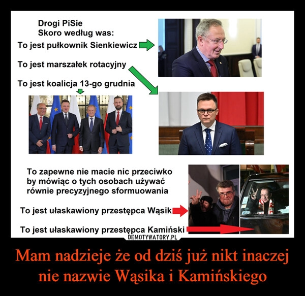 
    Mam nadzieje że od dziś już nikt inaczej nie nazwie Wąsika i Kamińskiego