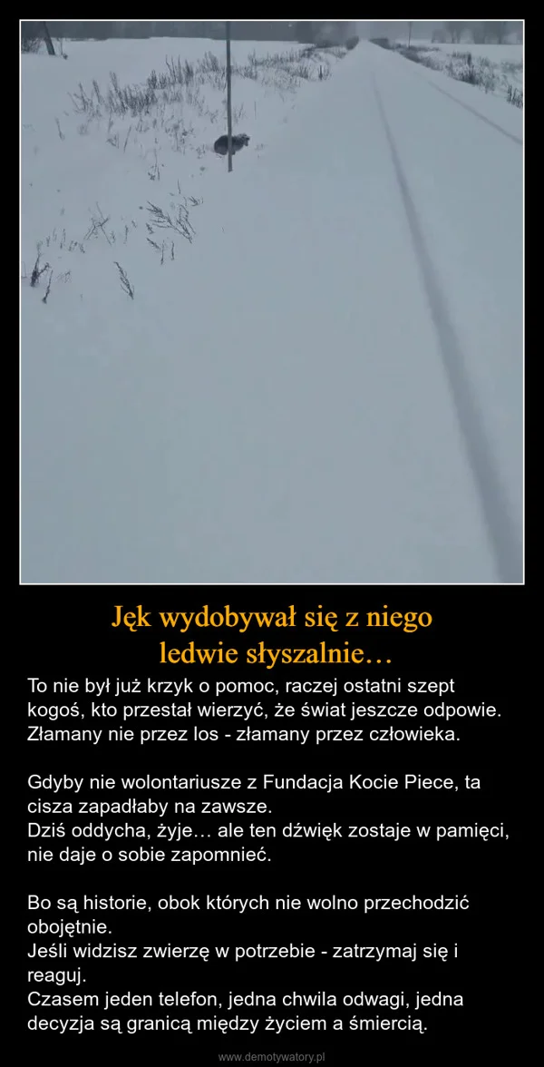 
    Jęk wydobywał się z niego ledwie słyszalnie…