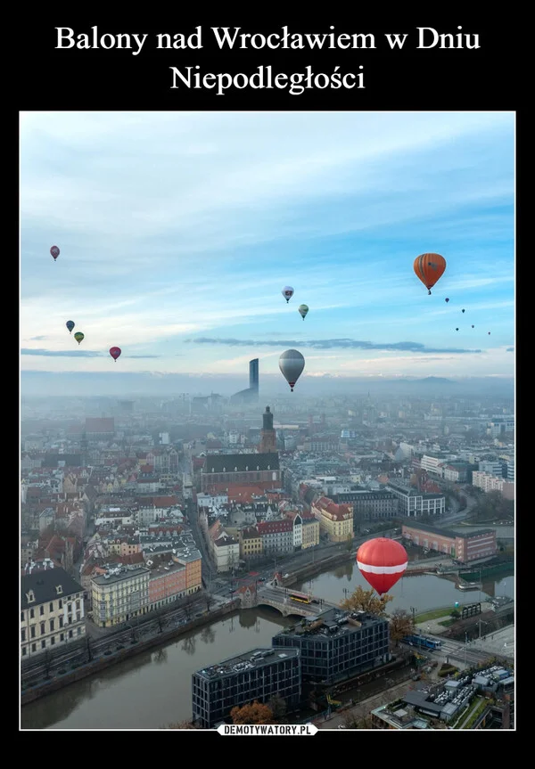 
    Balony nad Wrocławiem w Dniu Niepodległości