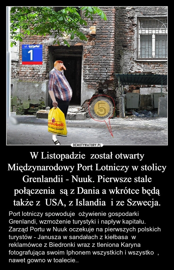 
    W Listopadzie  został otwarty Międzynarodowy Port Lotniczy w stolicy Grenlandii - Nuuk. Pierwsze stale połączenia  są z Dania a wkrótce będą także z  USA, z Islandia  i ze Szwecja.