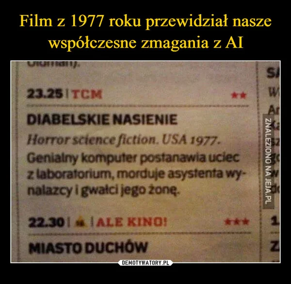 Film z 1977 roku przewidział nasze współczesne zmagania z AI