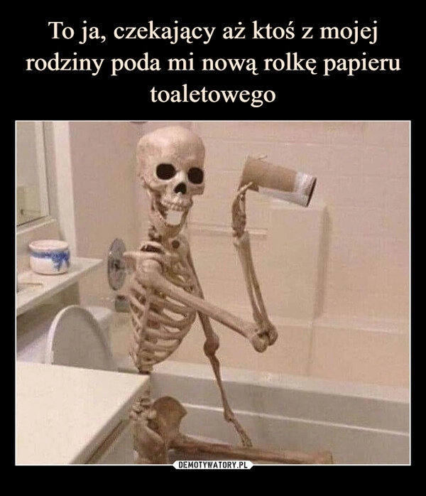 
    To ja, czekający aż ktoś z mojej rodziny poda mi nową rolkę papieru toaletowego