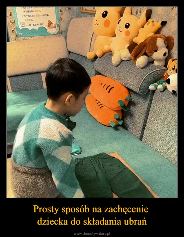 Prosty sposób na zachęcenie dziecka do składania ubrań