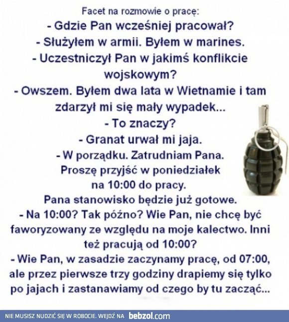 
    Weteran szuka pracy