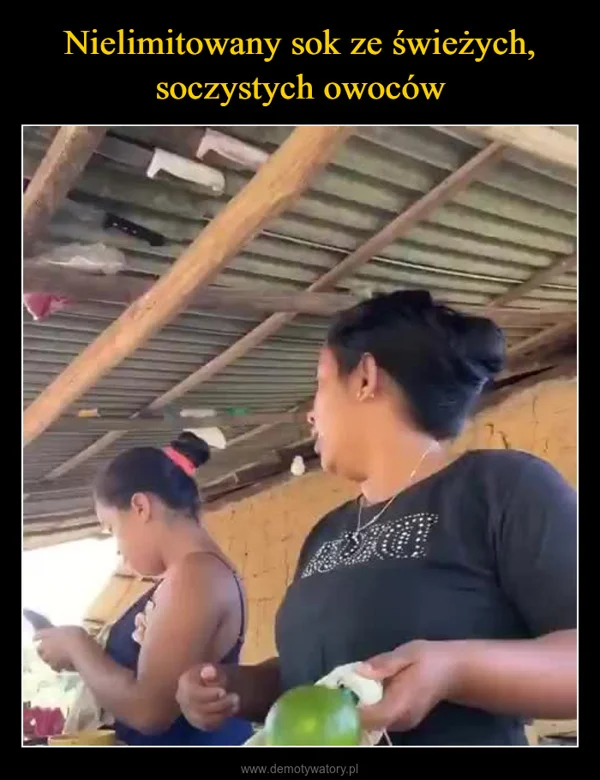 Nielimitowany sok ze świeżych, soczystych owoców