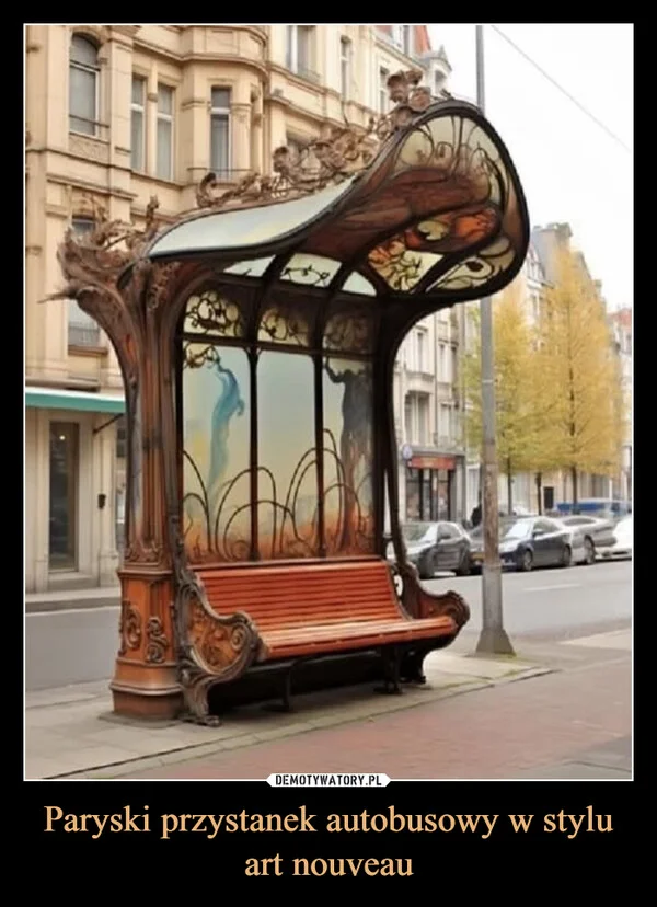 
    Paryski przystanek autobusowy w stylu art nouveau