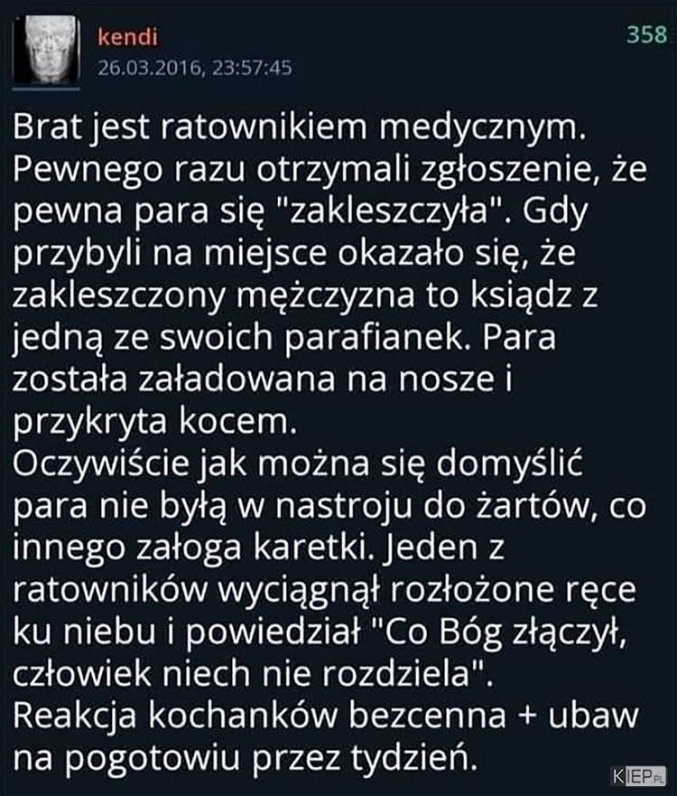 
    Niby młody niby święty, zakleszczony w niebo wzięty...