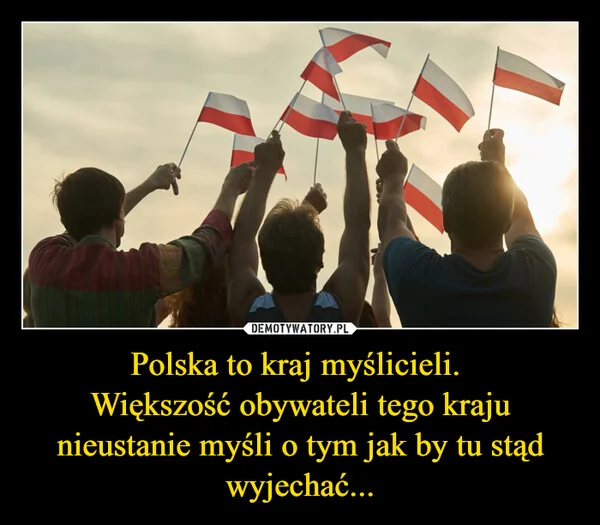 
    Polska to kraj myślicieli. Większość obywateli tego kraju nieustanie myśli o tym jak by tu stąd wyjechać...
