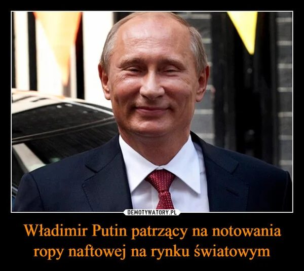 
    Władimir Putin patrzący na notowania ropy naftowej na rynku światowym