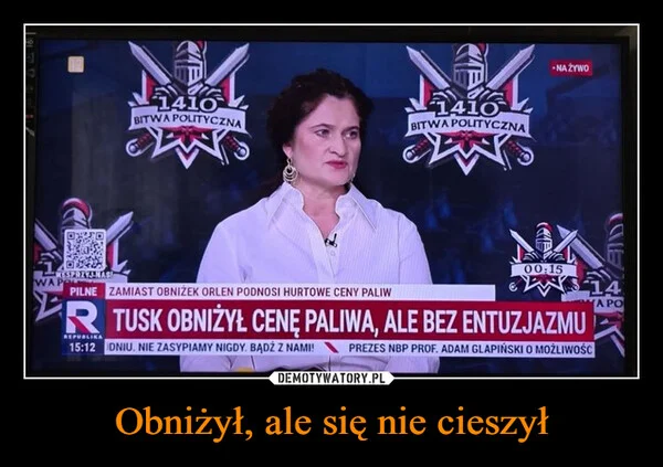 
    Obniżył, ale się nie cieszył