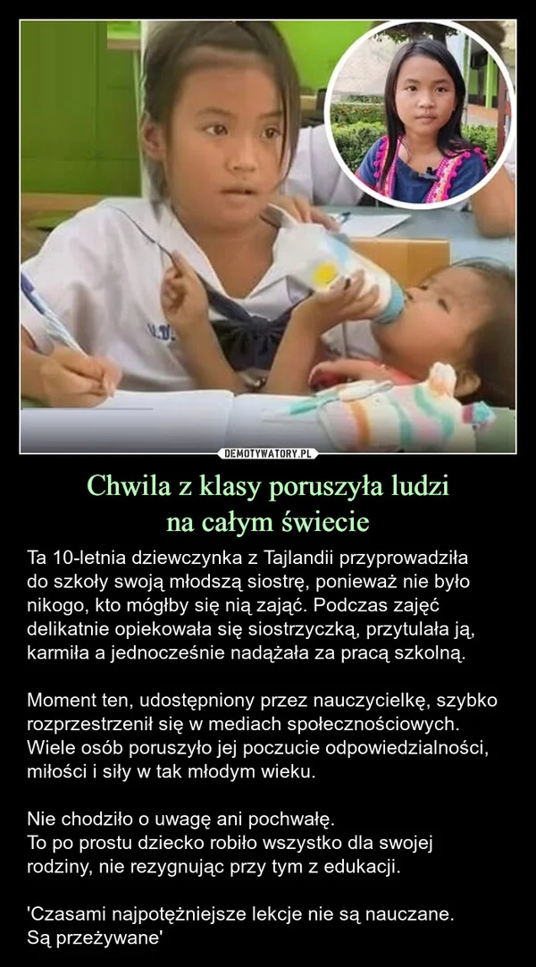 
    Chwila z klasy poruszyła ludzi na całym świecie