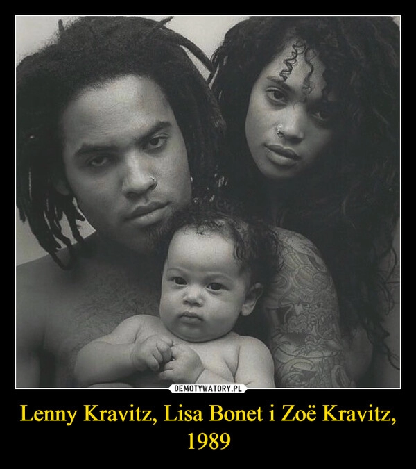 
    Lenny Kravitz, Lisa Bonet i Zoë Kravitz, 1989