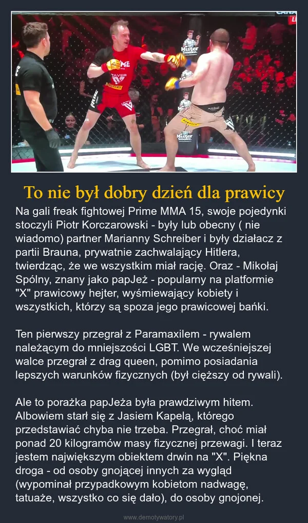 
    To nie był dobry dzień dla prawicy