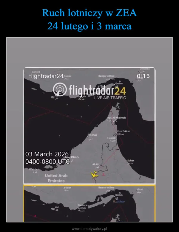 
    Ruch lotniczy w ZEA 24 lutego i 3 marca
