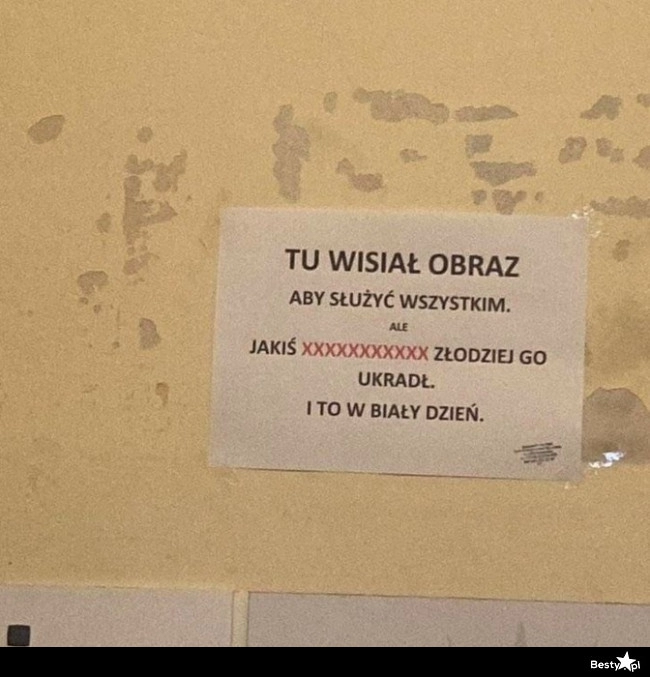 
    Tu wisiał obraz... 