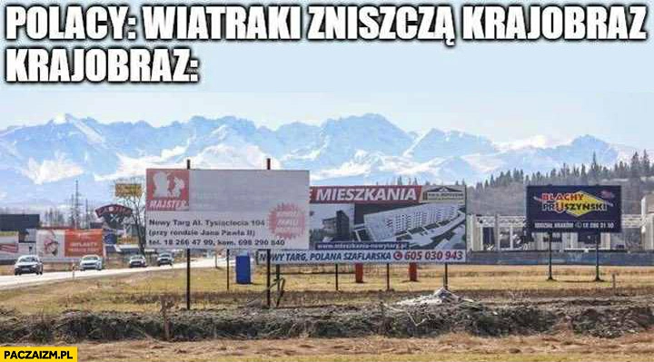 
    Polacy: wiatraki zniszczą krajobraz, tymczasem krajobraz wszędzie reklamy