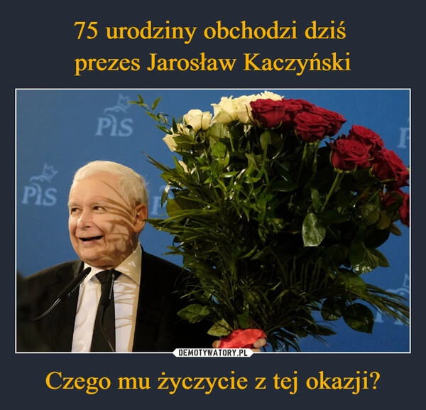 
    75 urodziny obchodzi dziś 
prezes Jarosław Kaczyński Czego mu życzycie z tej okazji?