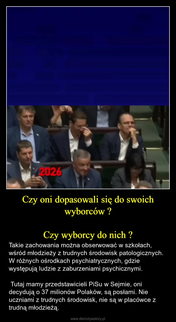 Czy oni dopasowali się do swoich wyborców ? Czy wyborcy do nich ?