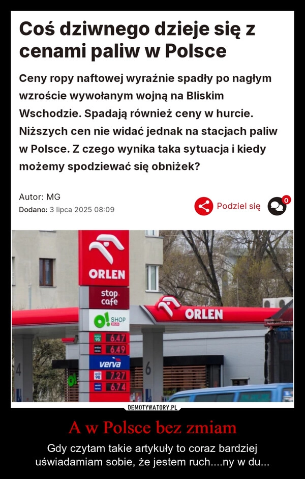 
    A w Polsce bez zmiam