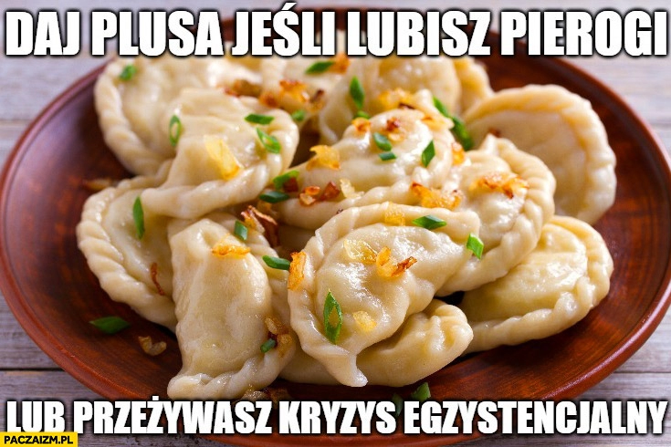 
    Daj plusa jeśli lubisz pierogi lub przeżywasz kryzys egzystencjalny