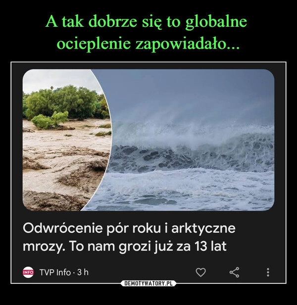 
    A tak dobrze się to globalne 
ocieplenie zapowiadało...