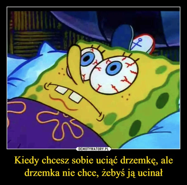 
    Kiedy chcesz sobie uciąć drzemkę, ale drzemka nie chce, żebyś ją ucinał