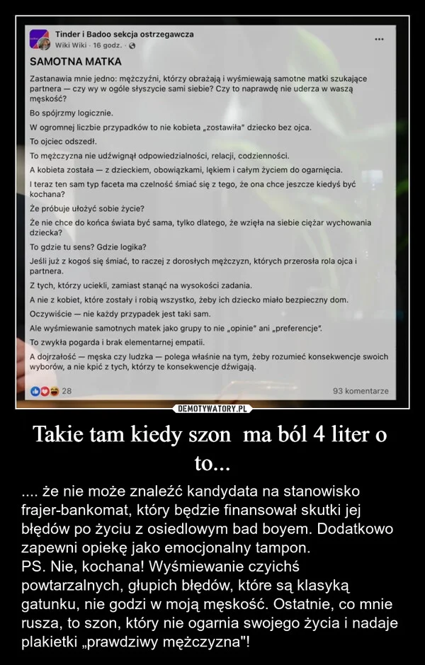 
    Takie tam kiedy szon ma ból 4 liter o to...