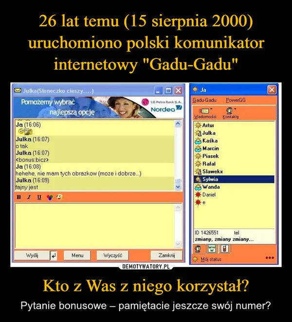 
    26 lat temu (15 sierpnia 2000) uruchomiono polski komunikator internetowy 
