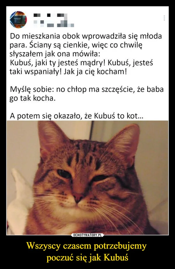 Wszyscy czasem potrzebujemy poczuć się jak Kubuś