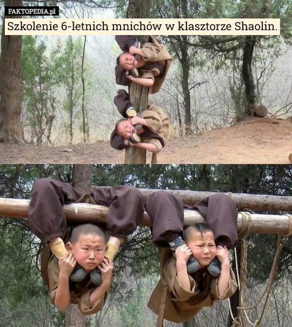 
    Szkolenie 6-letnich mnichów w klasztorze Shaolin.