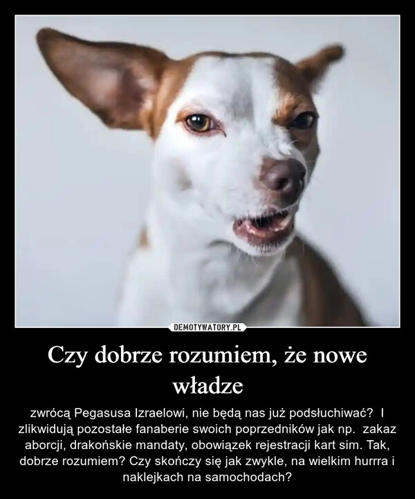 
    Czy dobrze rozumiem, że nowe władze