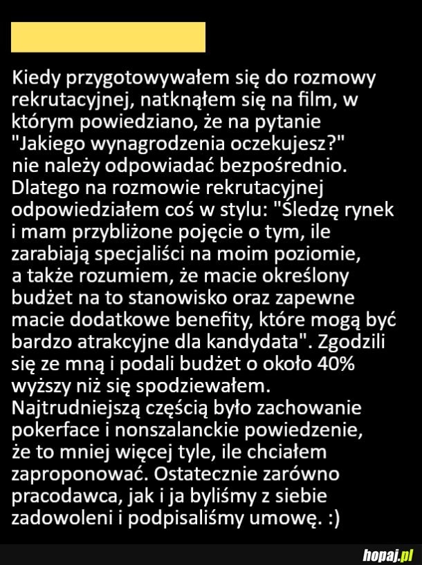 
    Kiedy na rozmowie o pracę pada pytanie o wynagrodzenie