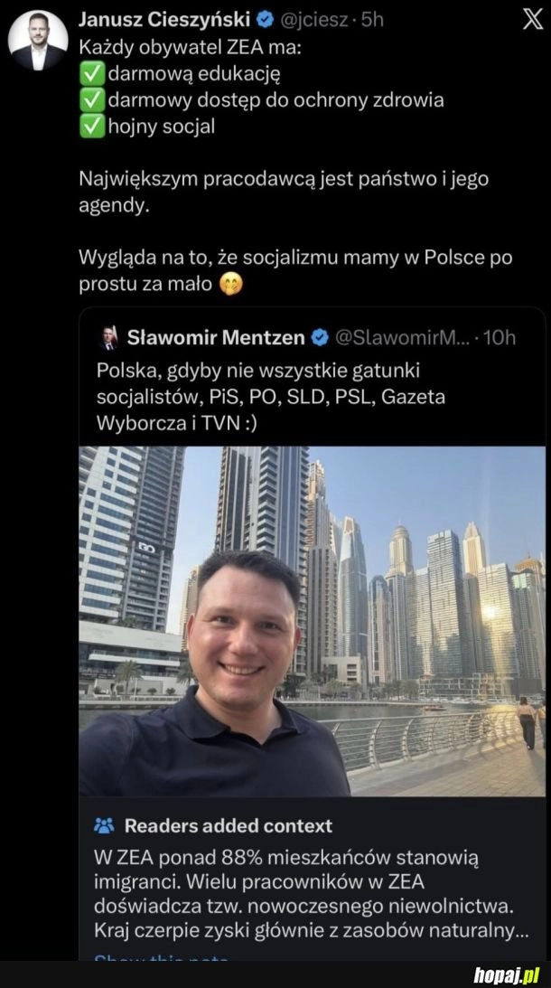 
    Mentzen i zmiana poglądów?