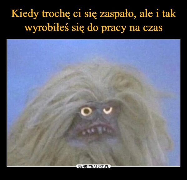 
    Kiedy trochę ci się zaspało, ale i tak wyrobiłeś się do pracy na czas