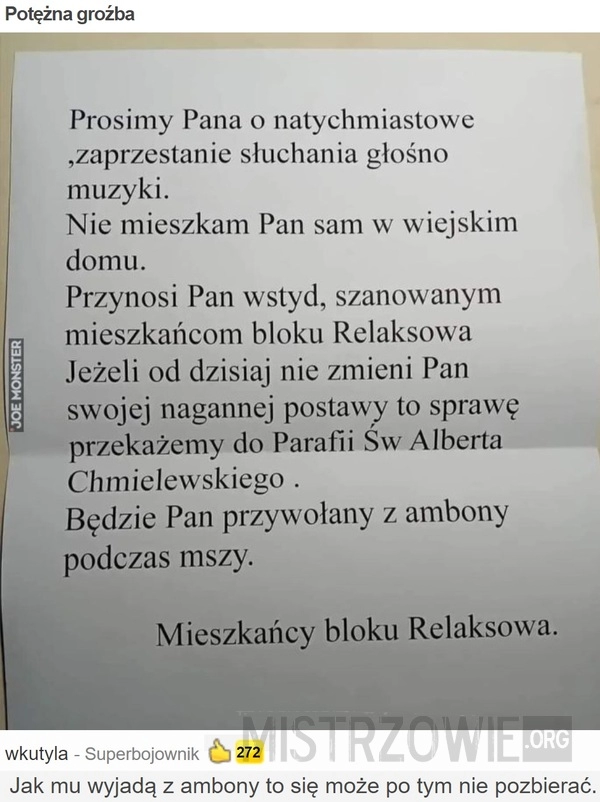 
    Potężna groźba