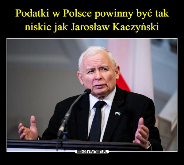 
    Podatki w Polsce powinny być tak niskie jak Jarosław Kaczyński