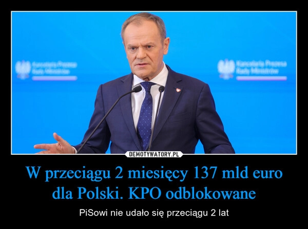 
    W przeciągu 2 miesięcy 137 mld euro dla Polski. KPO odblokowane