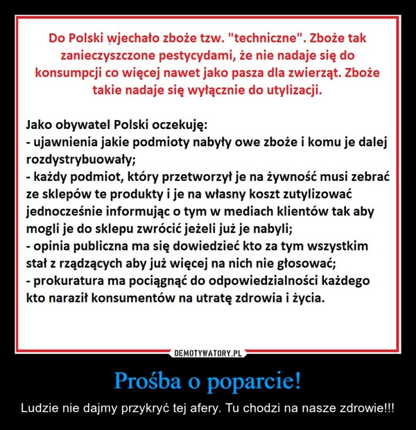 
    Prośba o poparcie!