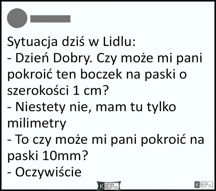 
    Tymczasem dziś w markecie