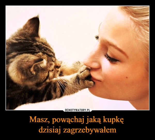 
    Masz, powąchaj jaką kupkę 
dzisiaj zagrzebywałem