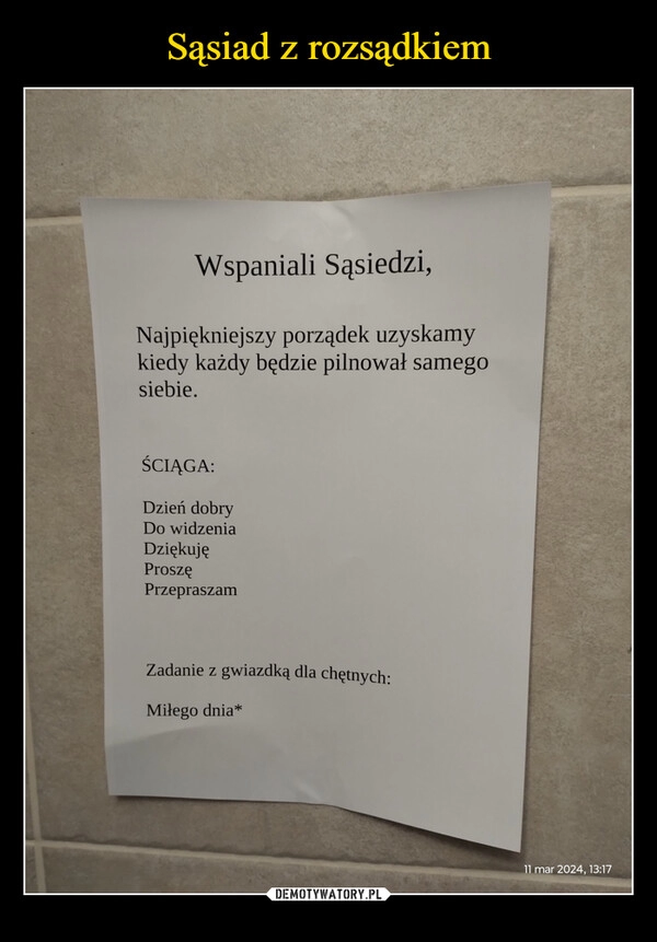 
    Sąsiad z rozsądkiem