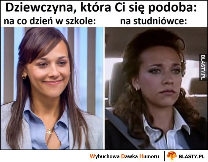 
    Dziewczyna która Ci się podoba na co dzień w szkole vs na studniówce Karen The Office