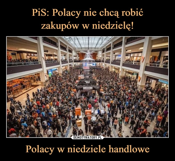 
    PiS: Polacy nie chcą robić
zakupów w niedzielę! Polacy w niedziele handlowe