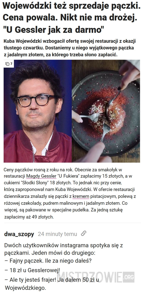 
    Ceny pączków