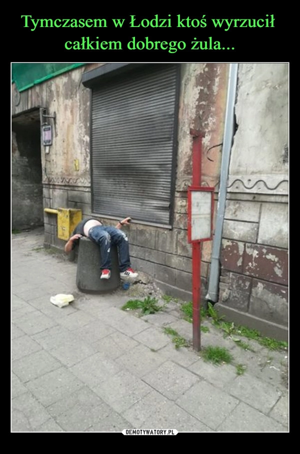 
    Tymczasem w Łodzi ktoś wyrzucił 
całkiem dobrego żula...