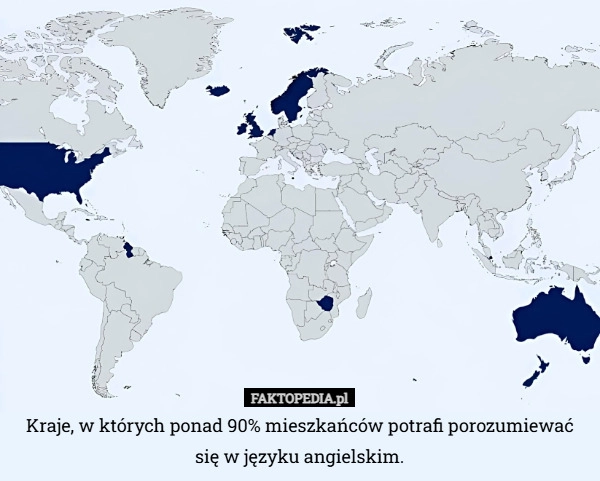 
    Kraje, w których ponad 90% mieszkańców potrafi porozumiewać się w języku
